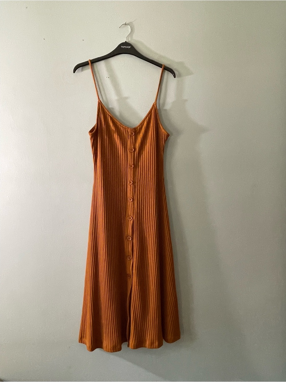Wishlist Ribbed Button-Front Slip Dress in Brown - Picture 2 of 8